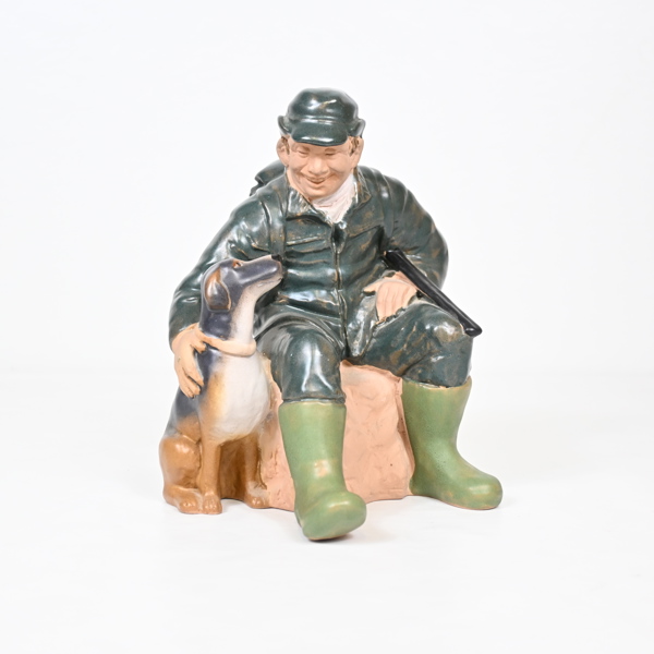 Ewa Jarenskog, skulptur i keramik, "Jägare med hund", Gantofta.
