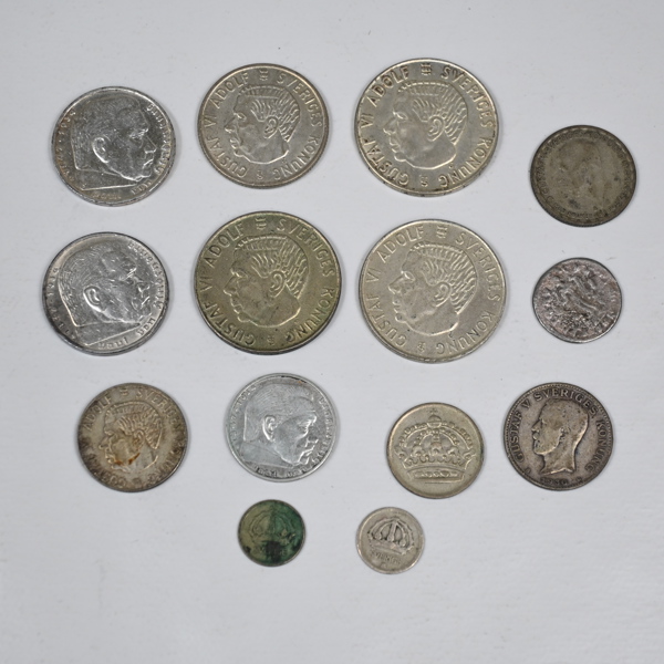 Silvermynt, Sverige och Tyskland.