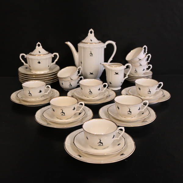 Kaffeservis, 36 delar, porslin, Hackefors.