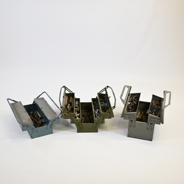 Verktygslådor med innehåll, 3st.