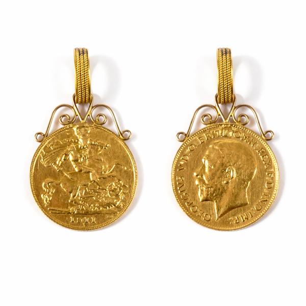 Hänge med mynt, 18/22k guld.