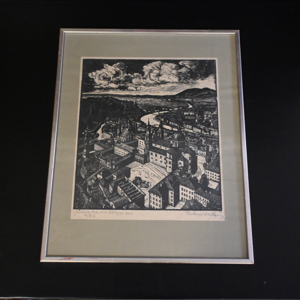 Oidentifierad konstnär. Etsning, signerad.