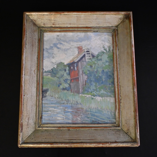 Sven Ericson, olja på pannå, signerad.