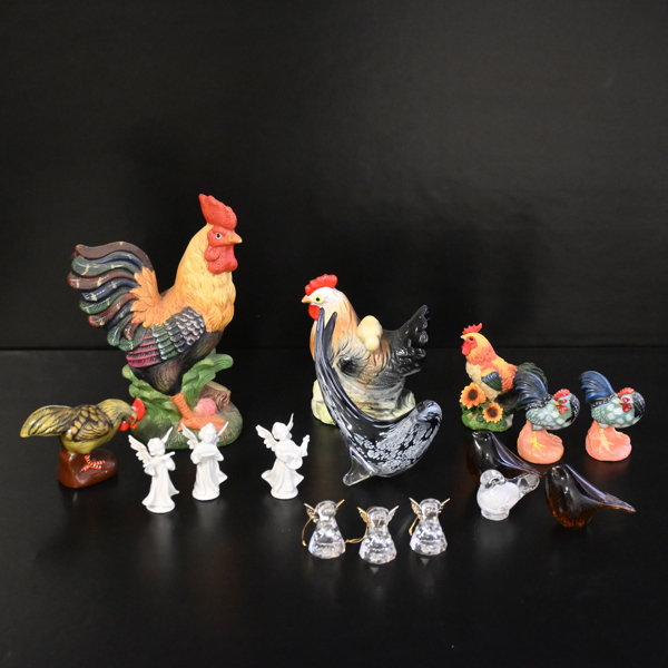 Parti figuriner, glas och porslin.