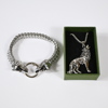 Halsband och armband, vintage, silverplaterad.