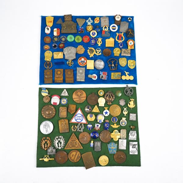 Parti pins och märken.