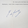 Brev med autograf, Charles de Gaulle (1890-1970).