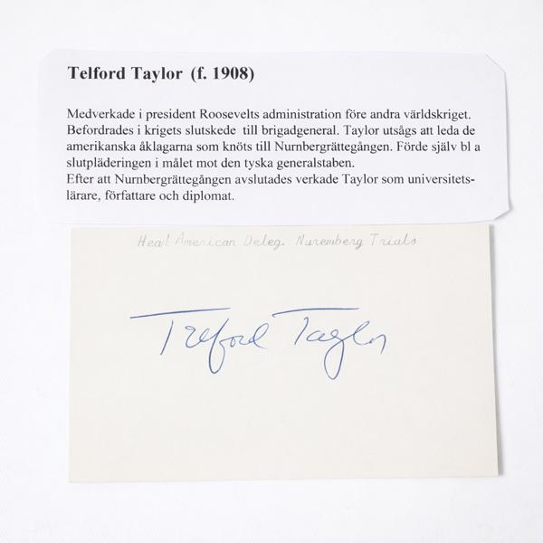 Autograf, Telford Taylor (1908-1998).