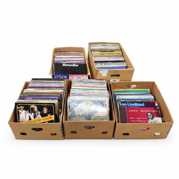 Lådor med LP-skivor, 5st.