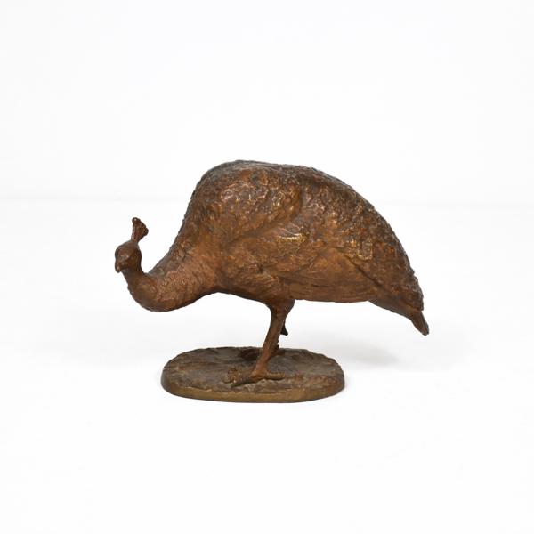 Skulptur i brons, påfågel.