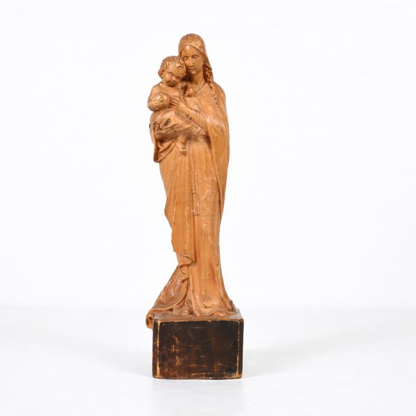 August Runggaldier, skulptur i trä, 1929.