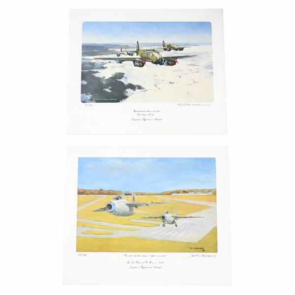 Färglitografier, 2st, signerade.