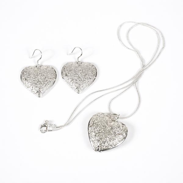 Halsband och örhängen, ett par, sterlingsilver.