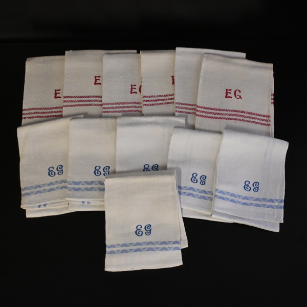 Hemvävda handdukar, 12st.