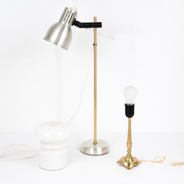 Bordslampor, 3st, 1900-tal.