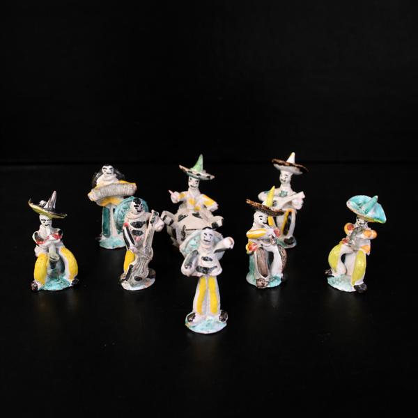 Figuriner, 8st, musikanter, 1900-tal.