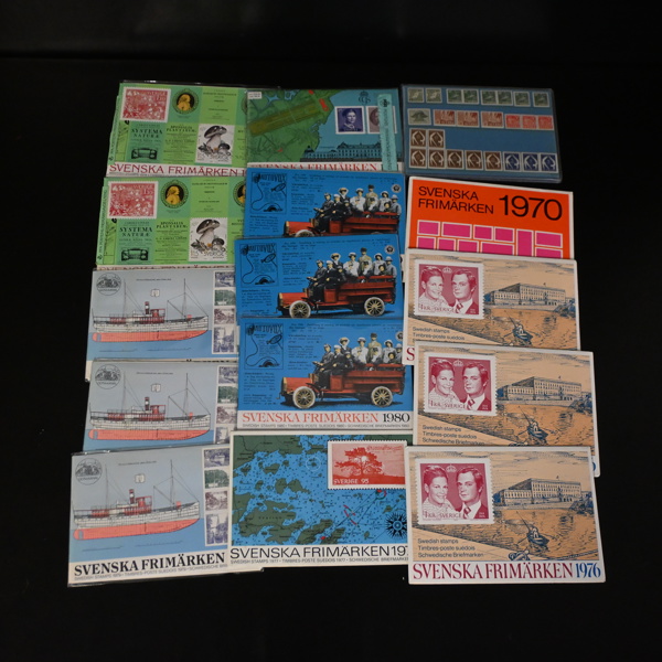 Årssatser, 14st, samt seriematerial, Sverige, 1940/60-tal.