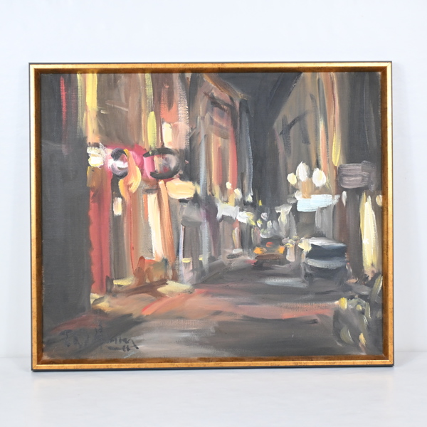 Patrik Holmberg, olja på duk, "Domtrappkällan", signerad.