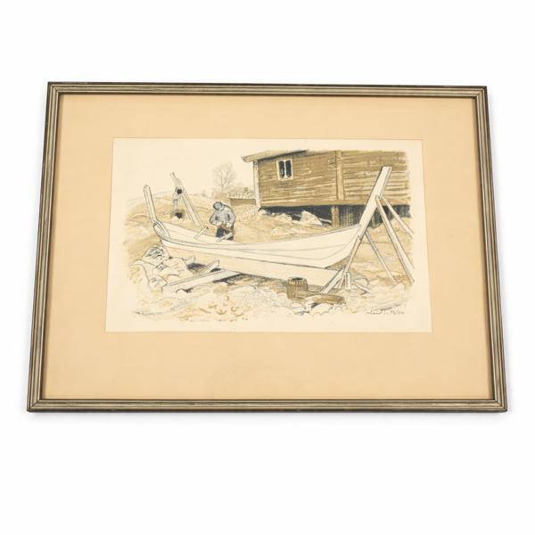 Roland Svensson, färglitografi, signerad.