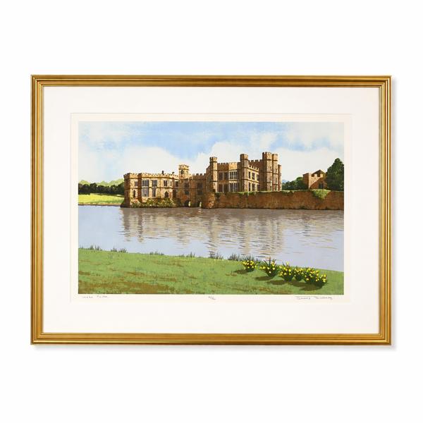James Thackery, Leeds Castle, färglitografi, signerad.