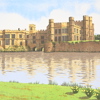 James Thackery, Leeds Castle, färglitografi, signerad.