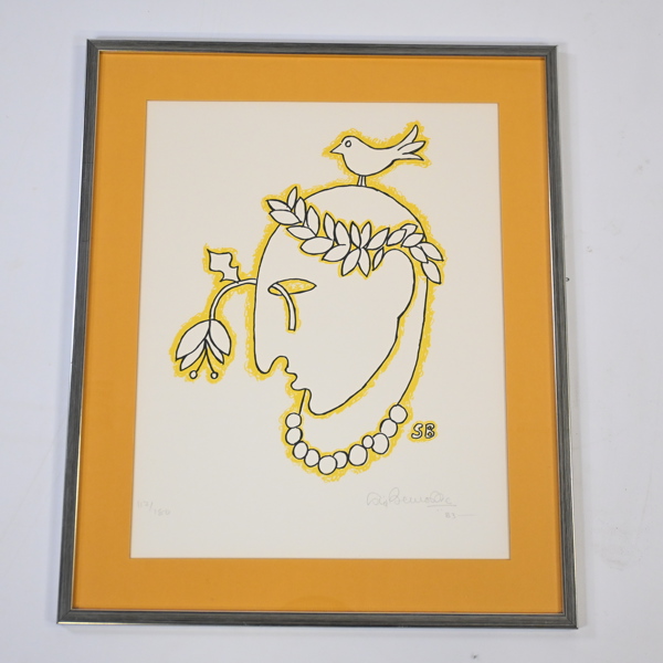 Sigvard Bernadotte, färglitografi, signerad.