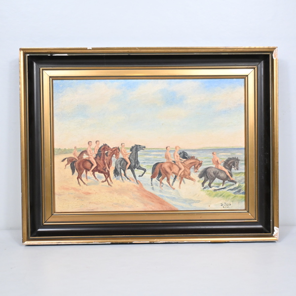 D. Fält, kopia, olja på pannå, signerad.