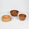 Skålar, 3st, varav två i teak.