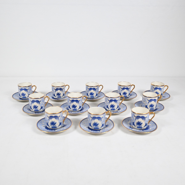 Greta Lisa Jäderholm-Snellman, moccakoppar med fat, 12st, Arabia.