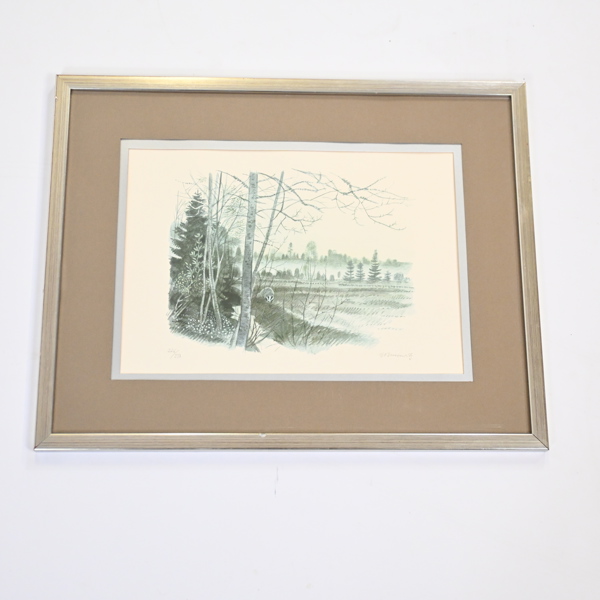 Gunnar Brusewitz, färglitografi, signerad.