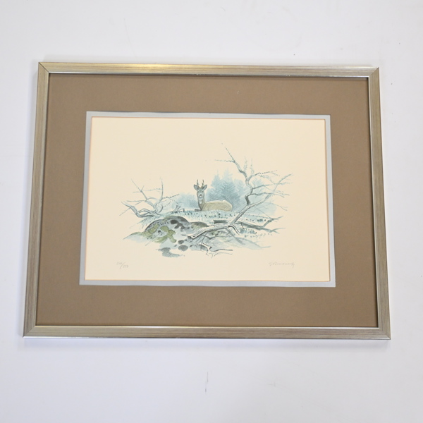 Gunnar Brusewitz, färglitografi, signerad.