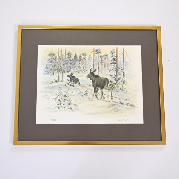 Larz Friberg, färglitografi, signerad.