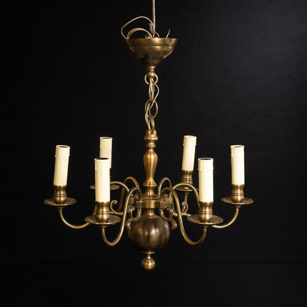 Taklampa, mässing, barockstil, 1900-tal.