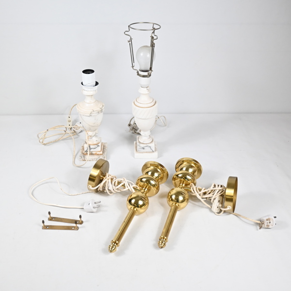 Bords- och vägglampor, 4st, 1900-tal.