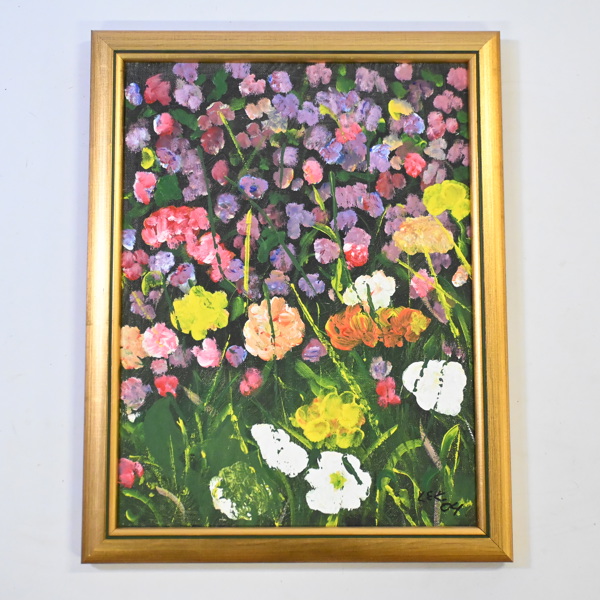 Oidentifierad konstnär, blomsterstilleben, olja på duk