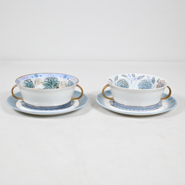 Buljongkoppar med fat, 2st, porslin, Rosenthal.