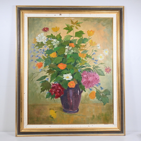 Nils Forsberg, blomsterstilleben, olja på duk, signerad.