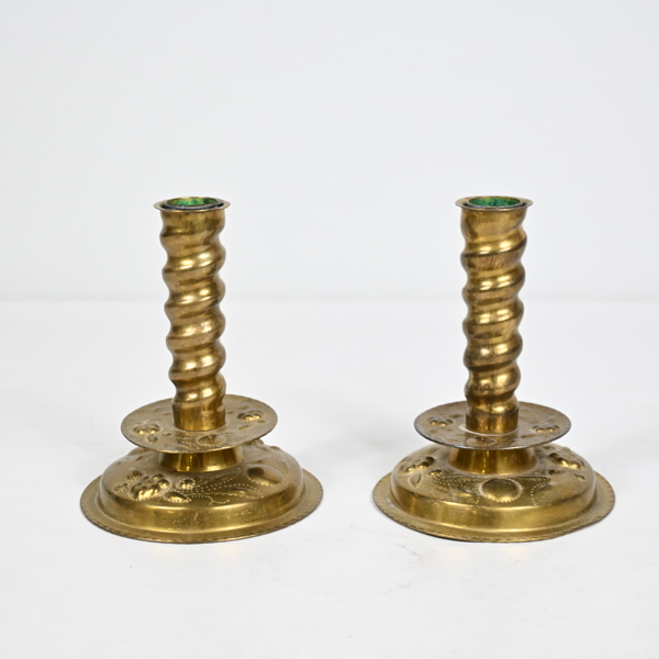 Ljusstakar i mässing, ett par, barockstil, 1900-tal.