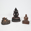 Buddhistiska skulpturer, 3st, 1900-tal.
