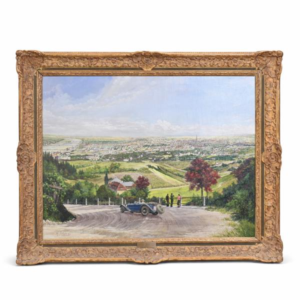 Oidentifierad konstnär, "Vy över Wien", olja på duk, signerad.