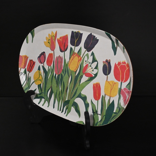 Josef Frank, bricka, "Tulpan", Firma Svenskt Tenn, 1970-tal.