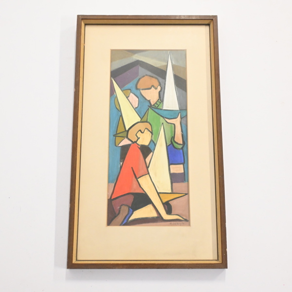 Alf Skagh, pastell, signerad.