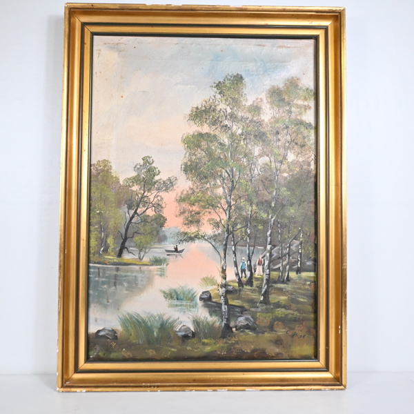 Oidentifierad konstnär, älvmotiv, olja på duk, signerad