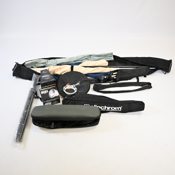 Fotostudio-kit, mestadels Elinchrom.