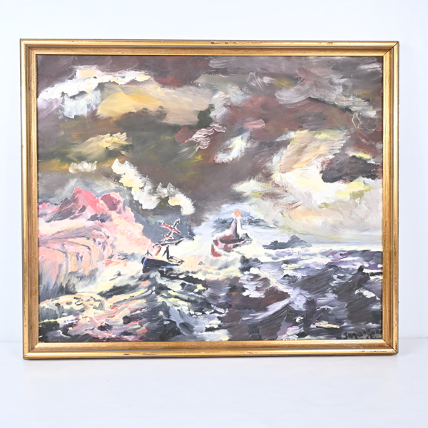 Oidentifierad konstnär, olja på duk, signerad.