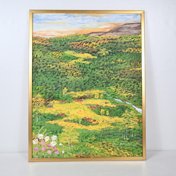 Karin Andersson, olja på pannå, signerad och daterad.