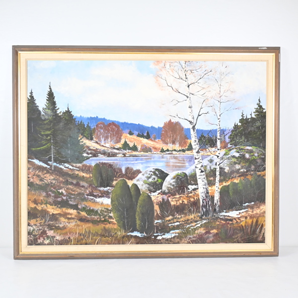 Oidentifierad konstnär, olja på pannå, signerad.