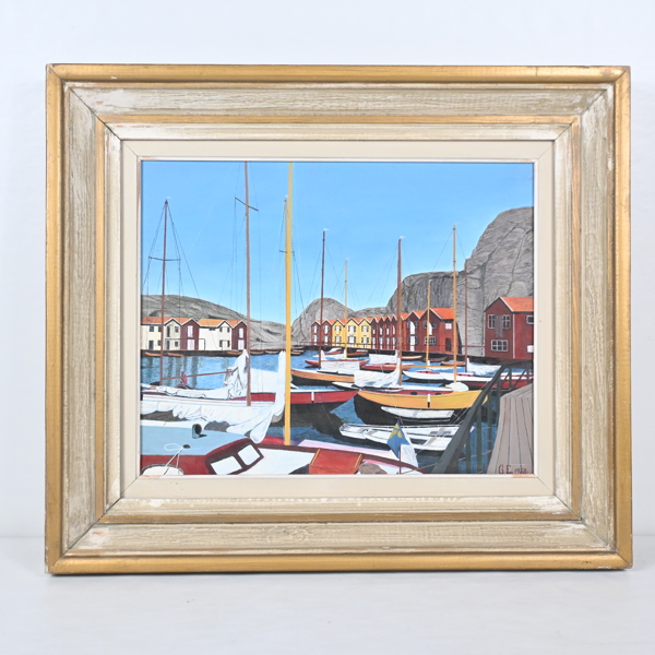 Oidentifierad konstnär, olja på pannå, signerad.