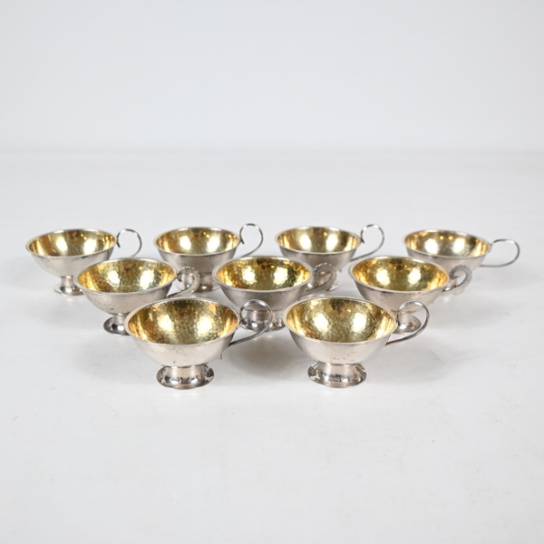 Punschkoppar, 9st, silver, 830.