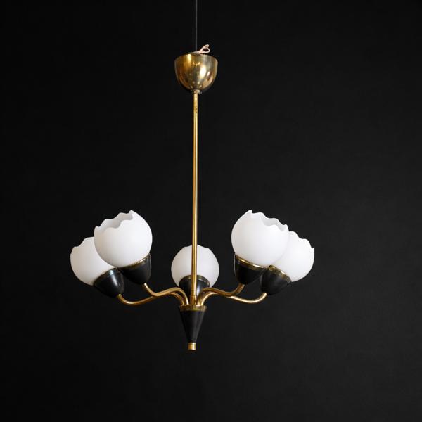 Taklampa, mässing, 1960 tal.